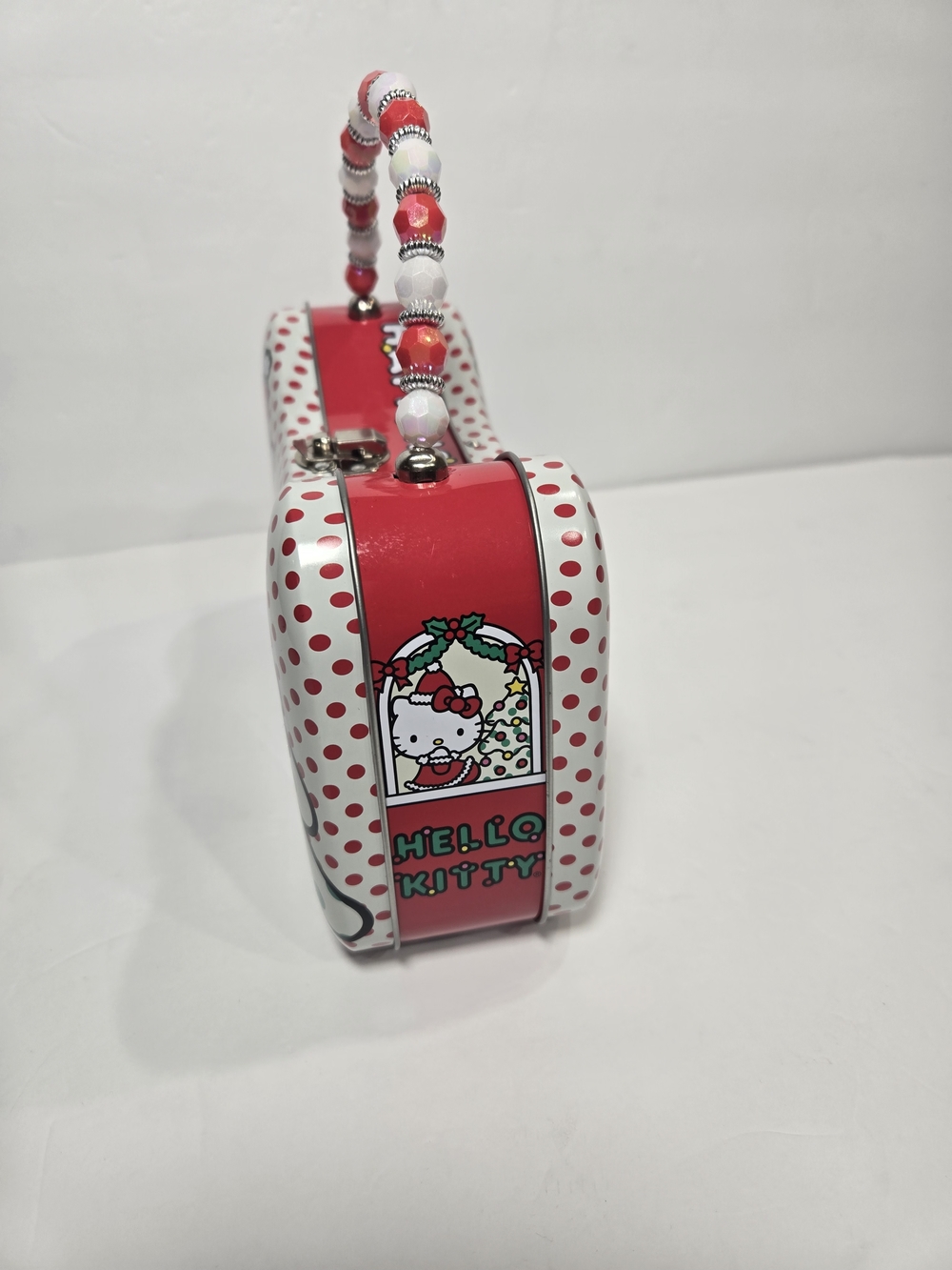 Hello Kitty Holiday Beaded-Handle Mini Tote in White, Red, Green, Yellow - Picture 3 of 6